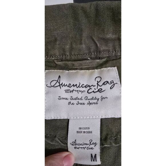 American Rag Olive Green Sleeveless Utility Vest With Pockets Size M - Picture 4 of 4
